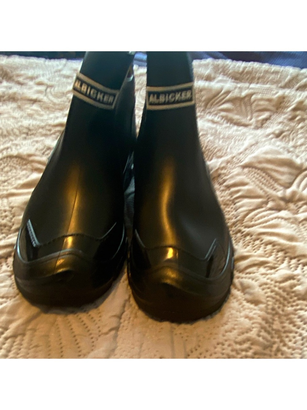 ALBICKER Women's Black Chelsea Rain Boots